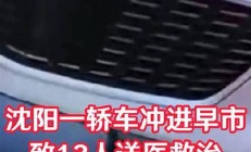 沈陽一汽車沖入早市撞傷13人(沈陽今天早上發(fā)生車禍)